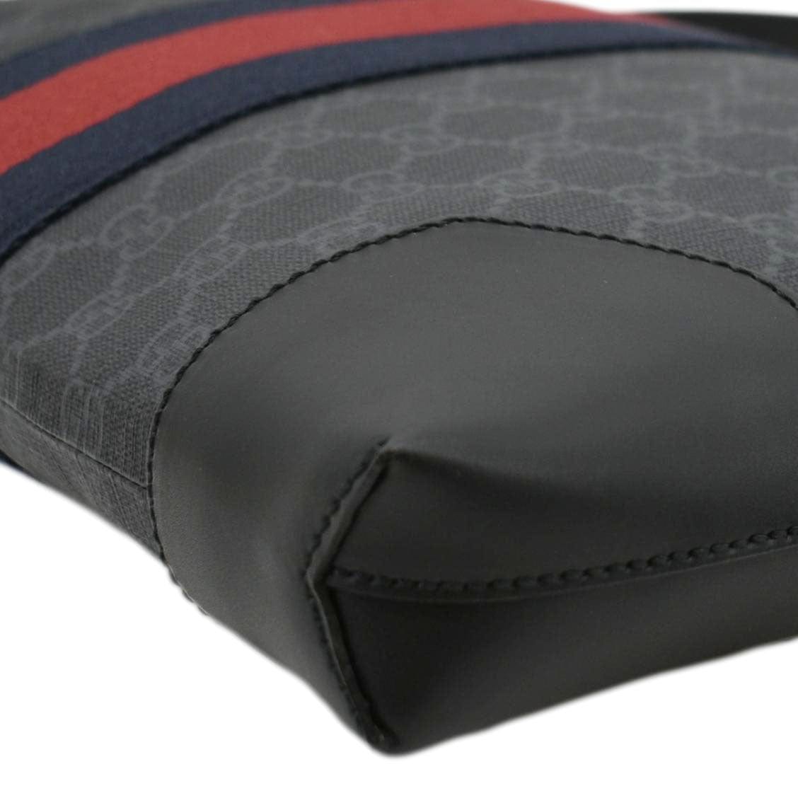 GUCCI East West Gucci Supreme Web Messenger Bag Black 474139