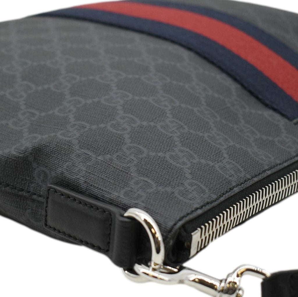 GUCCI East West Gucci Supreme Web Messenger Bag Black 474139