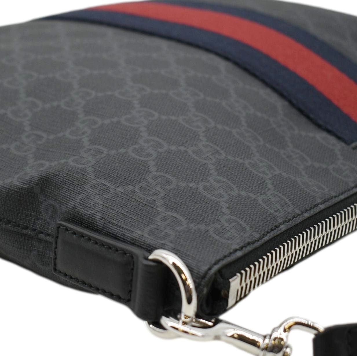 GUCCI East West Gucci Supreme Web Messenger Bag Black 474139