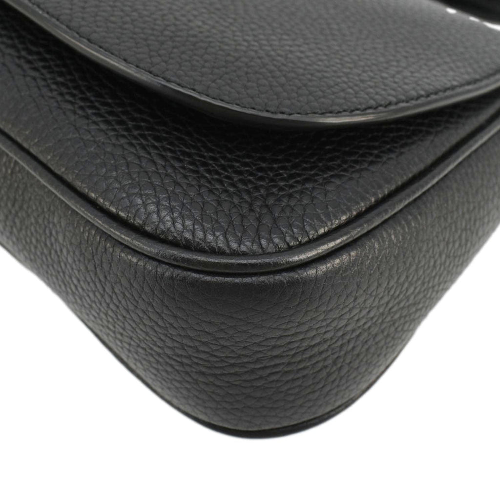 GUCCI Soho Flap Leather Chain Crossbody Bag Black 536224