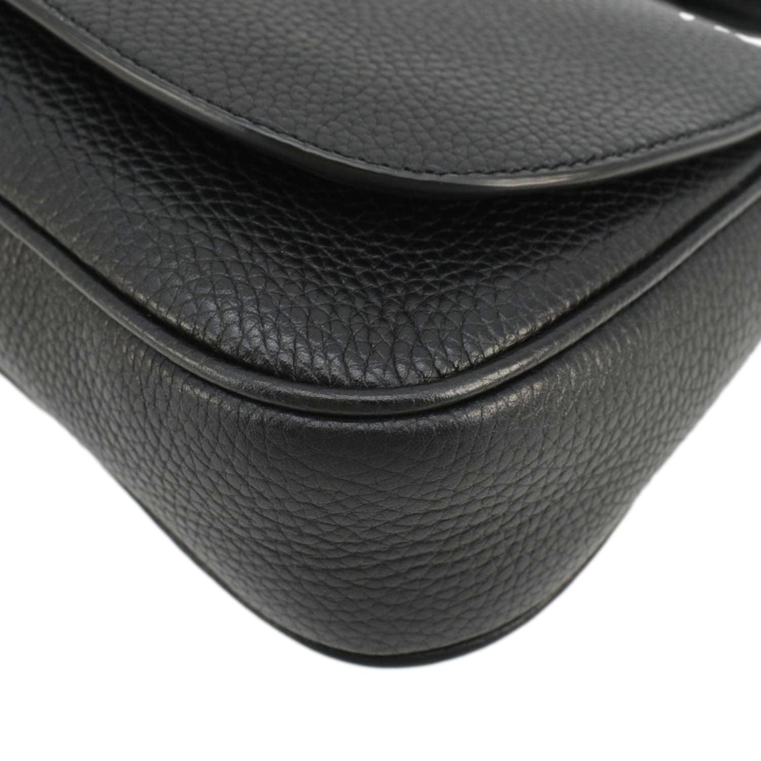 GUCCI Soho Flap Leather Chain Crossbody Bag Black 536224