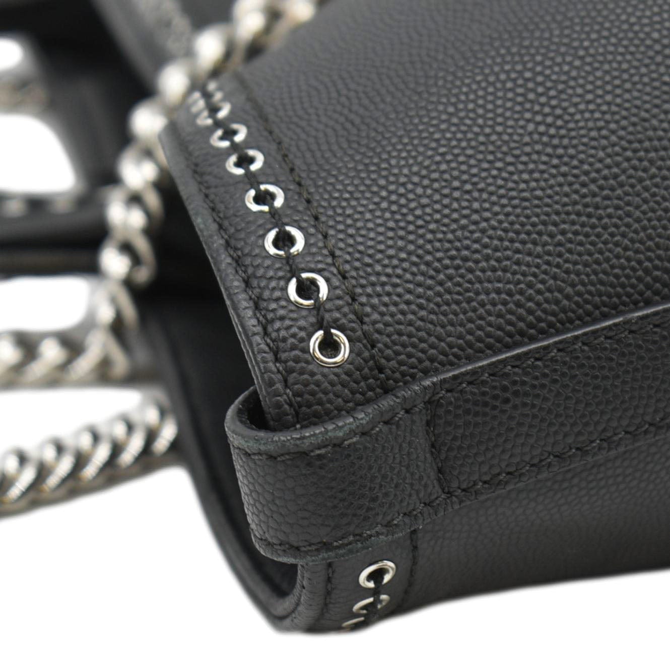 Chanel Coco Eyelets Large Leather Shopping Tote Shoulder  Black
