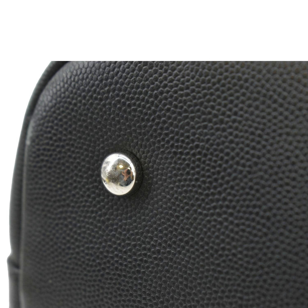Chanel Coco Eyelets Large Leather Shopping Tote Shoulder  Black