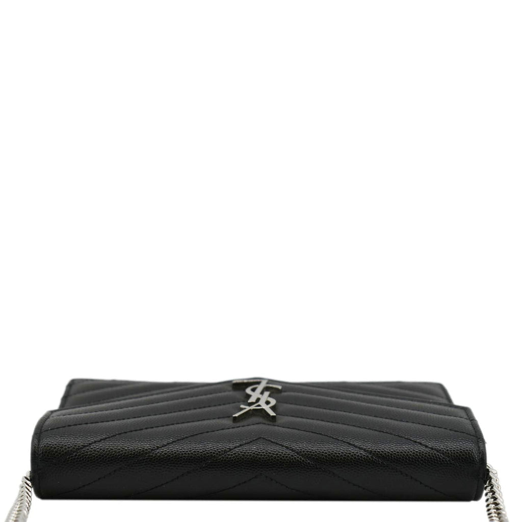 YVES SAINT LAURENT WOC Cassandre Grain De Poudre Chain Crossbody Bag Black