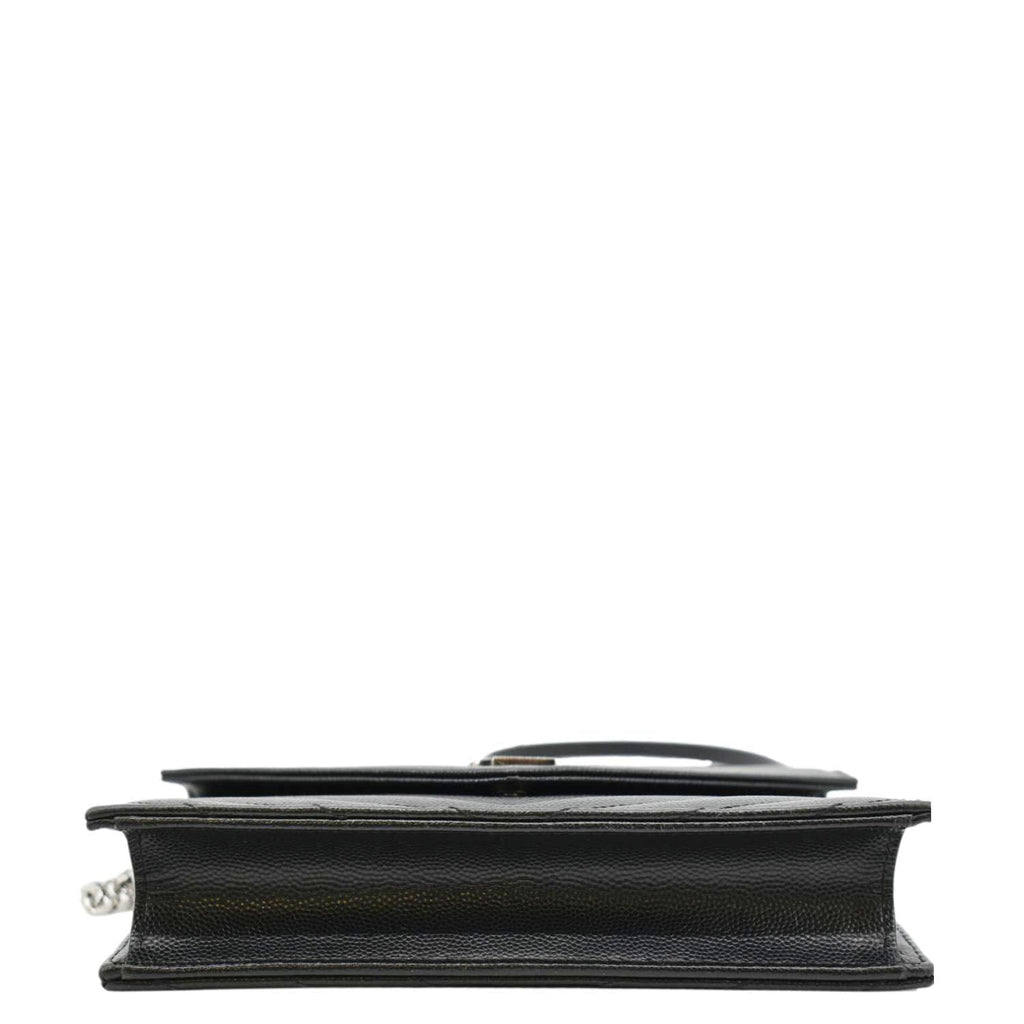 YVES SAINT LAURENT WOC Cassandre Grain De Poudre Chain Crossbody Bag Black
