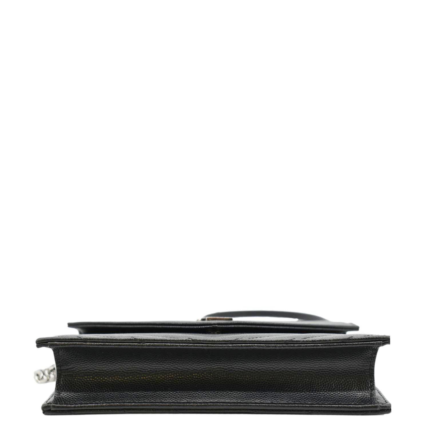 YVES SAINT LAURENT WOC Cassandre Grain De Poudre Chain Crossbody Bag Black