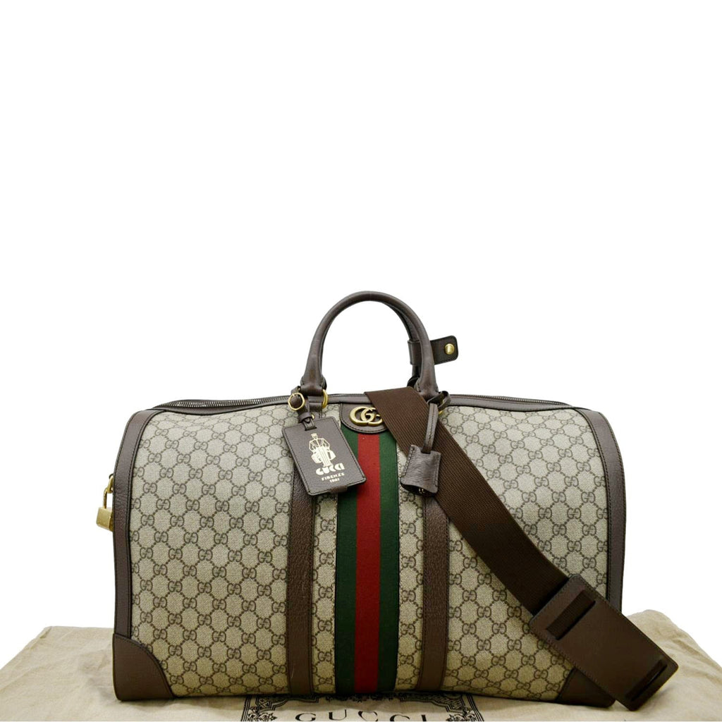 GUCCI Savoy Large Gucci Supreme Canvas Duffle Bag Beige 724612