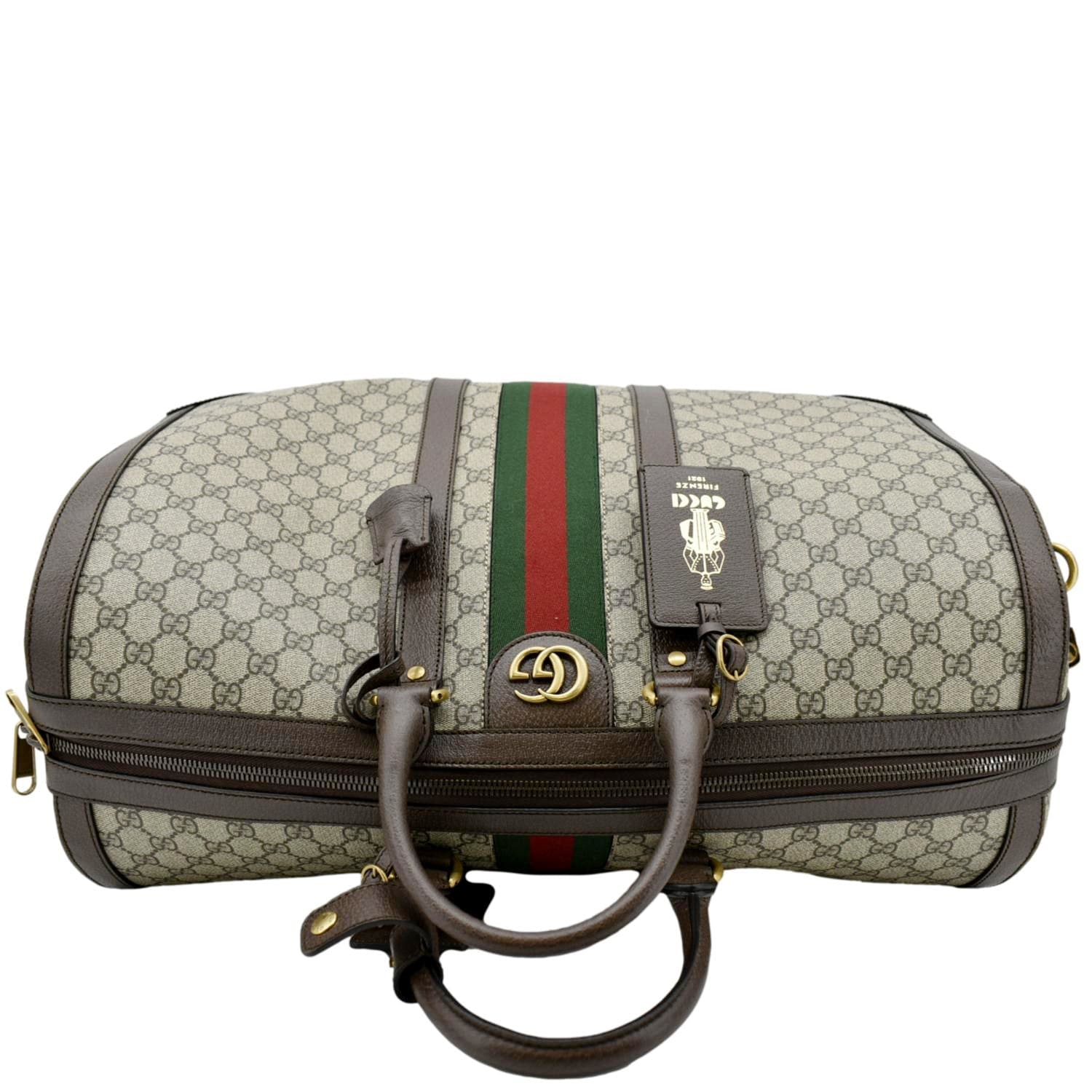 GUCCI Savoy Large Gucci Supreme Canvas Duffle Bag Beige 724612