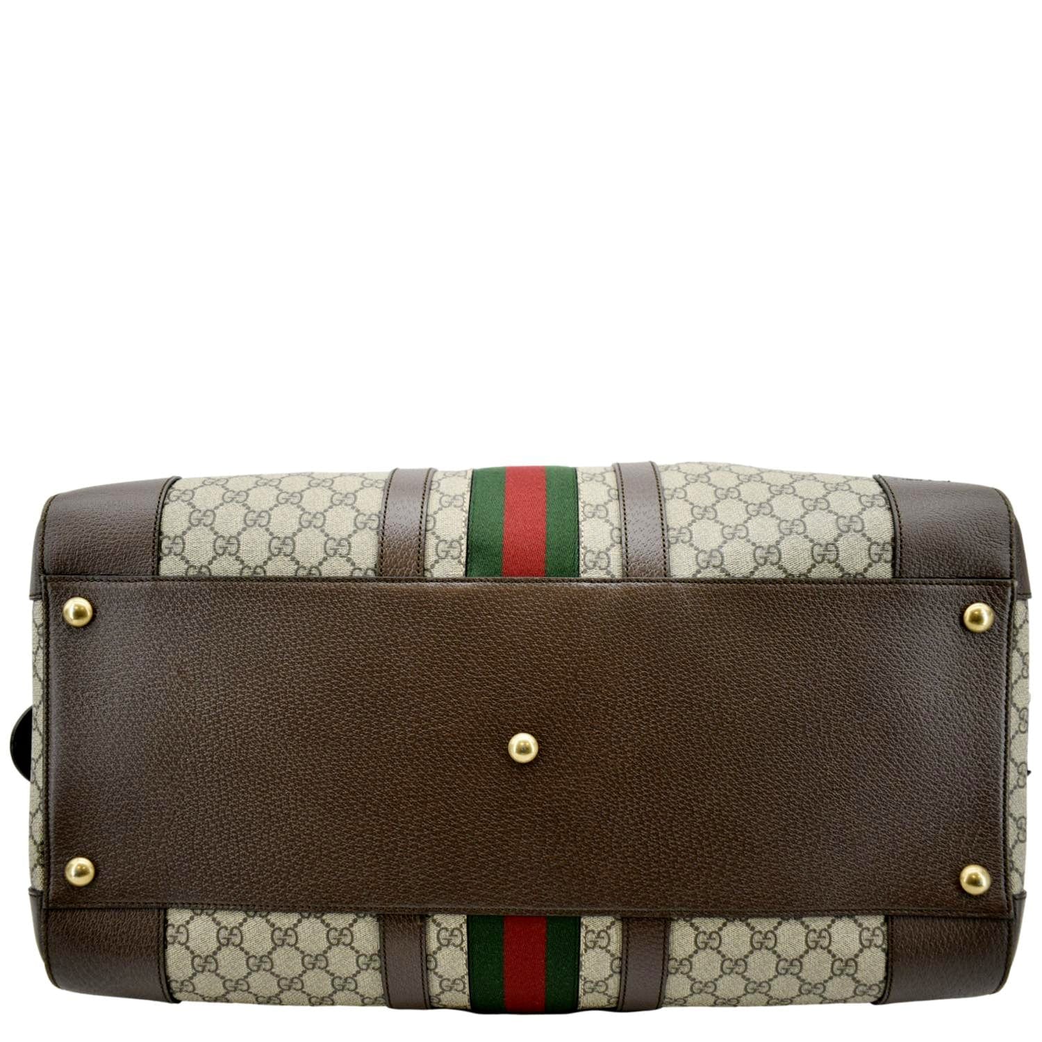 GUCCI Savoy Large Gucci Supreme Canvas Duffle Bag Beige 724612