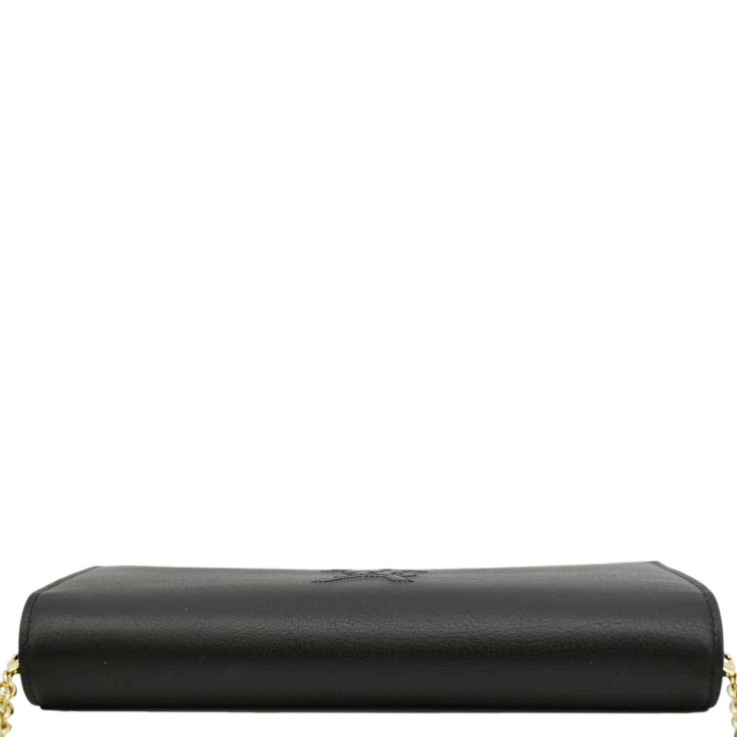 YVES SAINT LAURENT Belle De Jour Chain Leather Crossbody Bag Black
