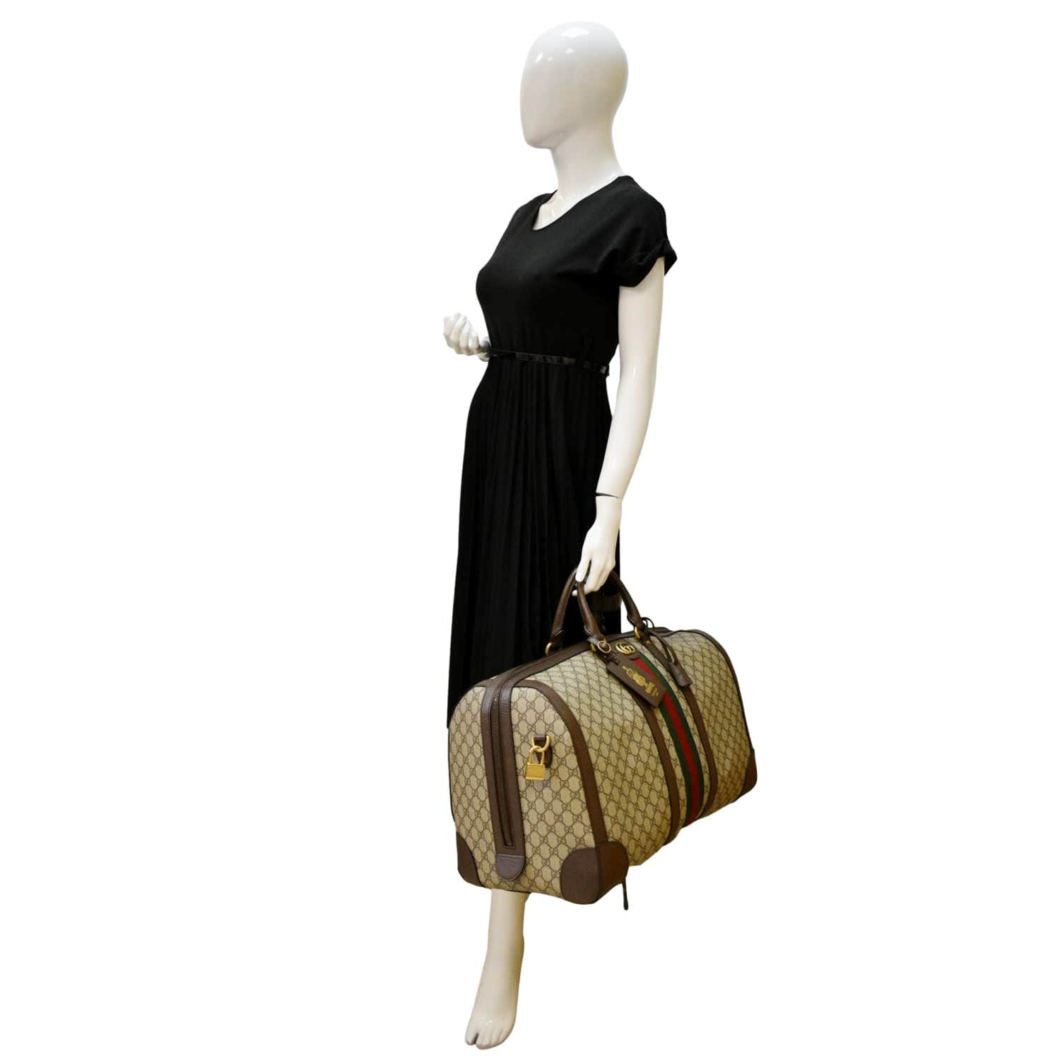 GUCCI Savoy Large Gucci Supreme Canvas Duffle Bag Beige 724612