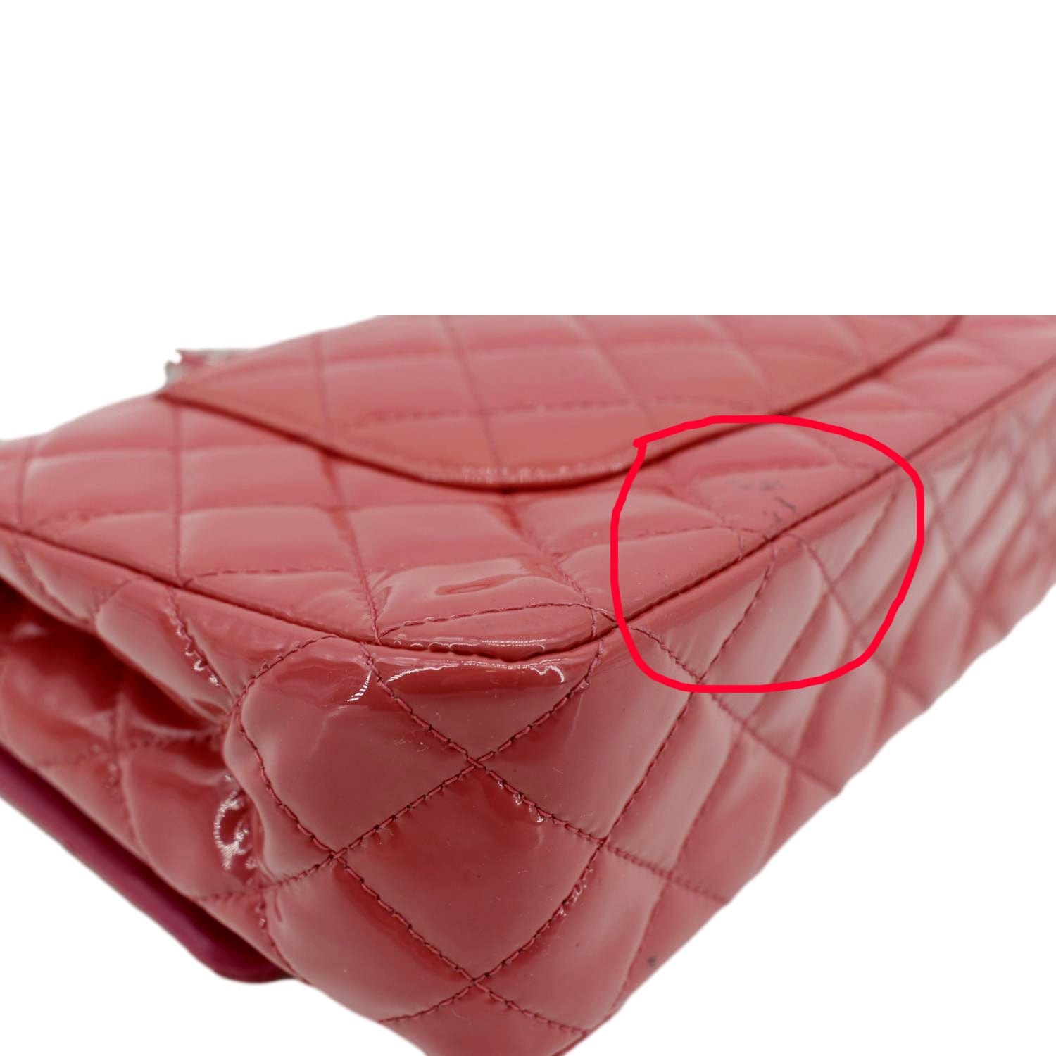Chanel Classic Double Flap Medium Quilted Patent Leather Shoulder Bag Light Pink