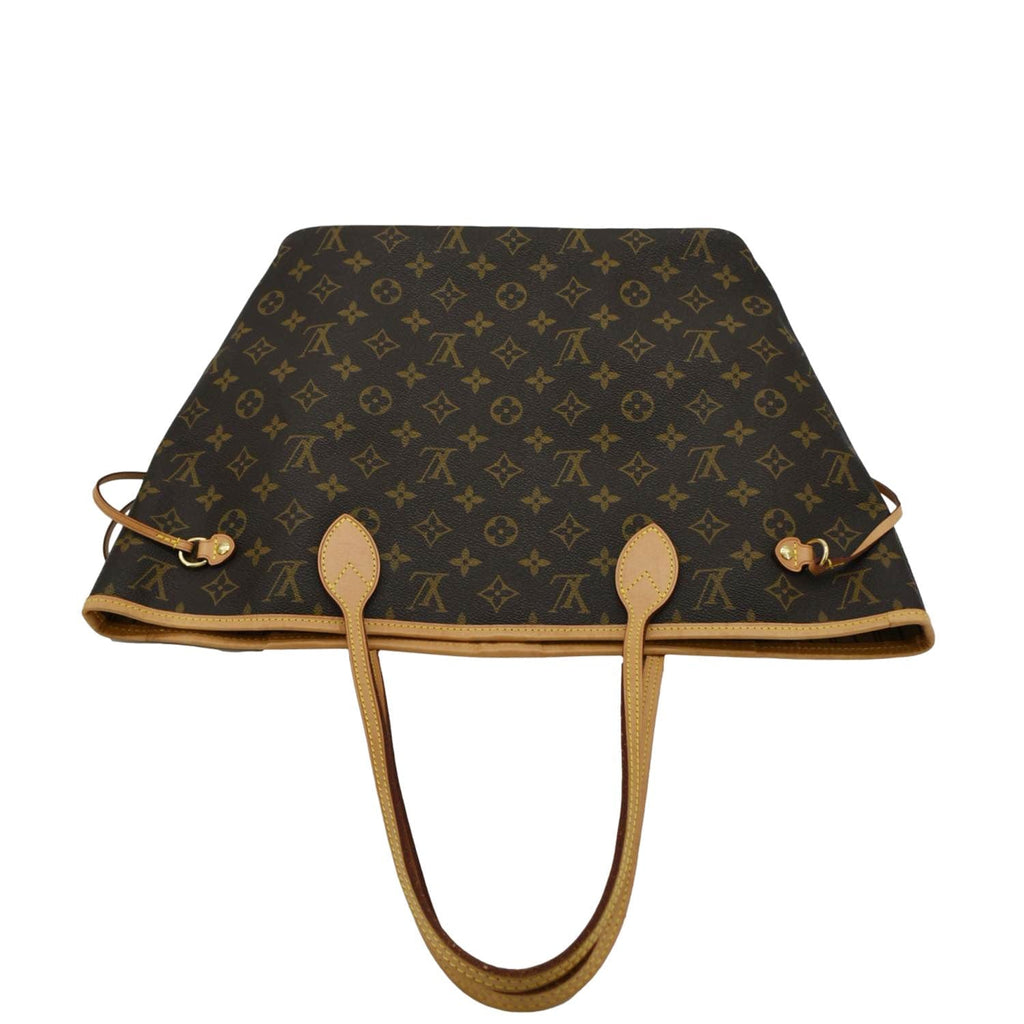 LOUIS VUITTON Neverfull MM Monogram Canvas Tote Bag Brown