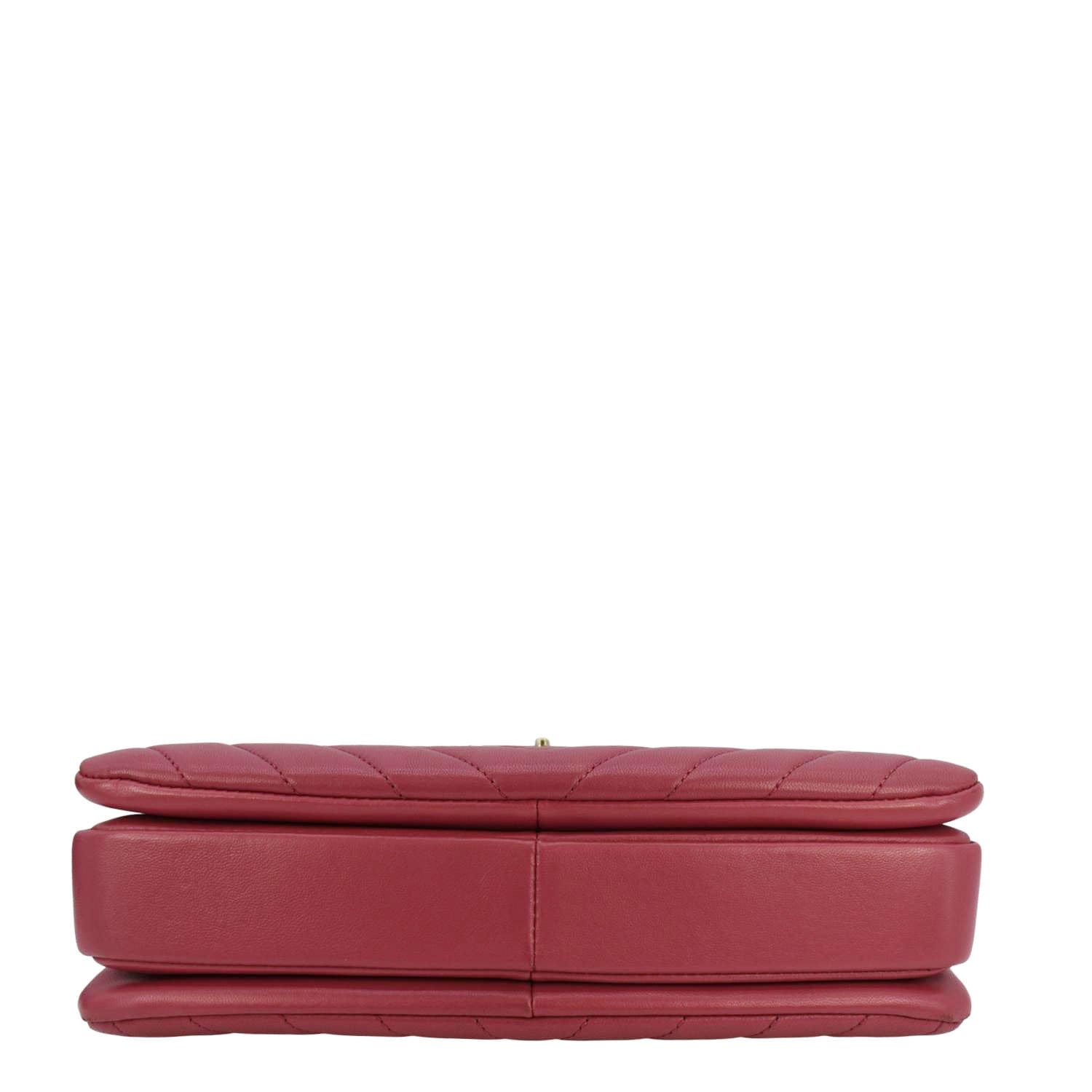Chanel Trendy CC Top Handle Flap Quilted Leather Shoulder Bag Hot Pink