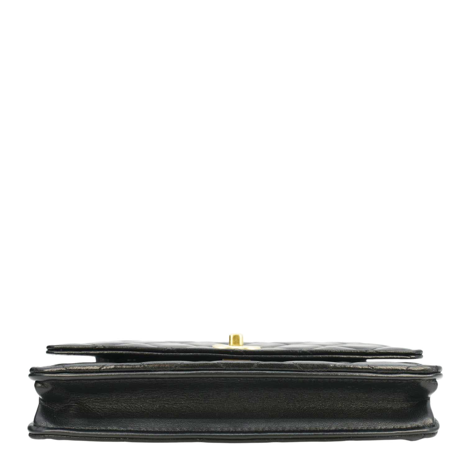 Chanel CC Pearl Crush WOC Lambskin Quilted Leather Crossbody Bag Black