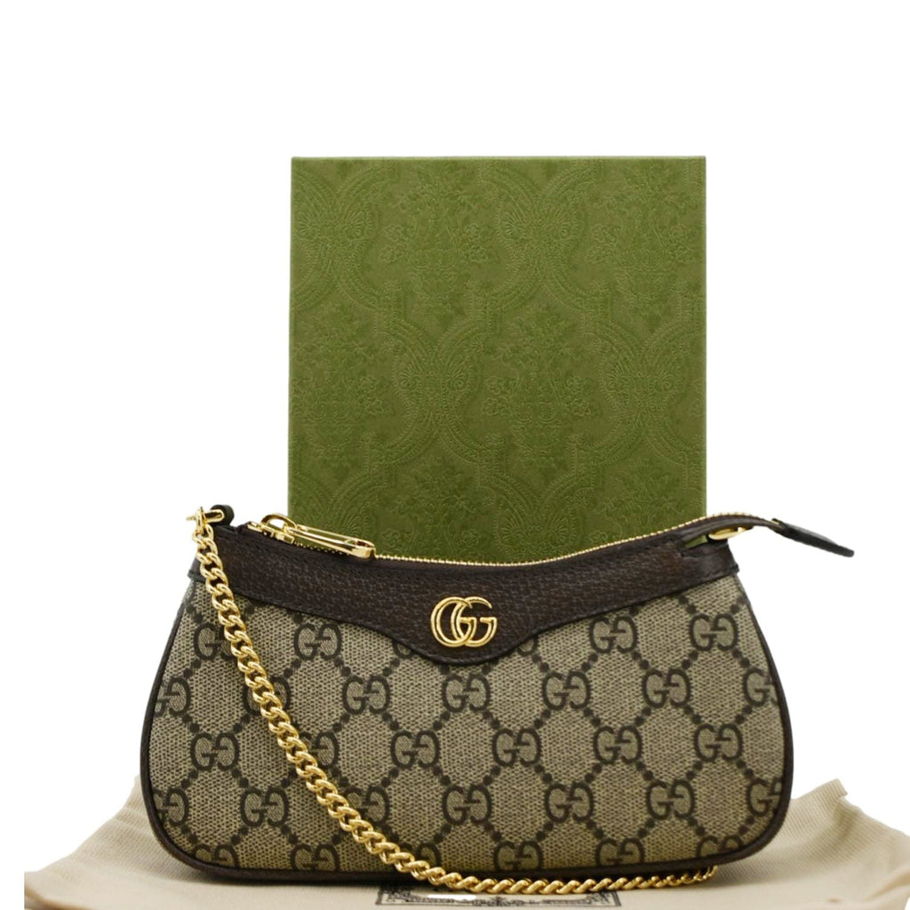 GUCCI Ophidia Mini Gucci Supreme Canvas Shoulder Bag Beige 764960