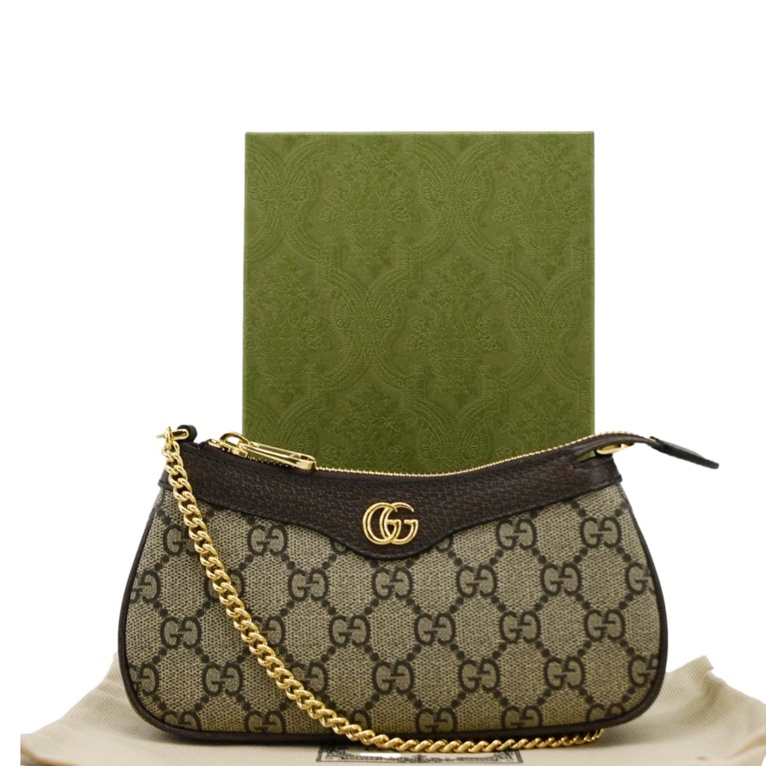 GUCCI Ophidia Mini Gucci Supreme Canvas Shoulder Bag Beige 764960