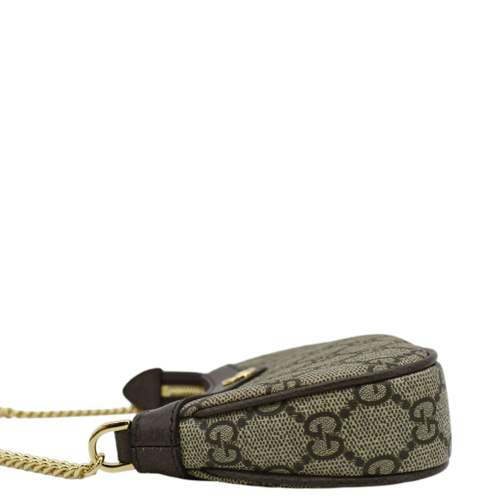 GUCCI Ophidia Mini Gucci Supreme Canvas Shoulder Bag Beige 764960