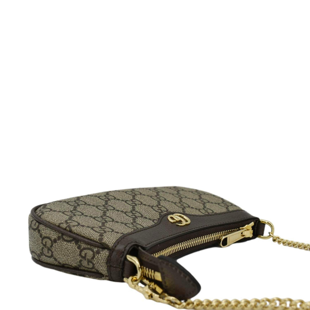 GUCCI Ophidia Mini Gucci Supreme Canvas Shoulder Bag Beige 764960