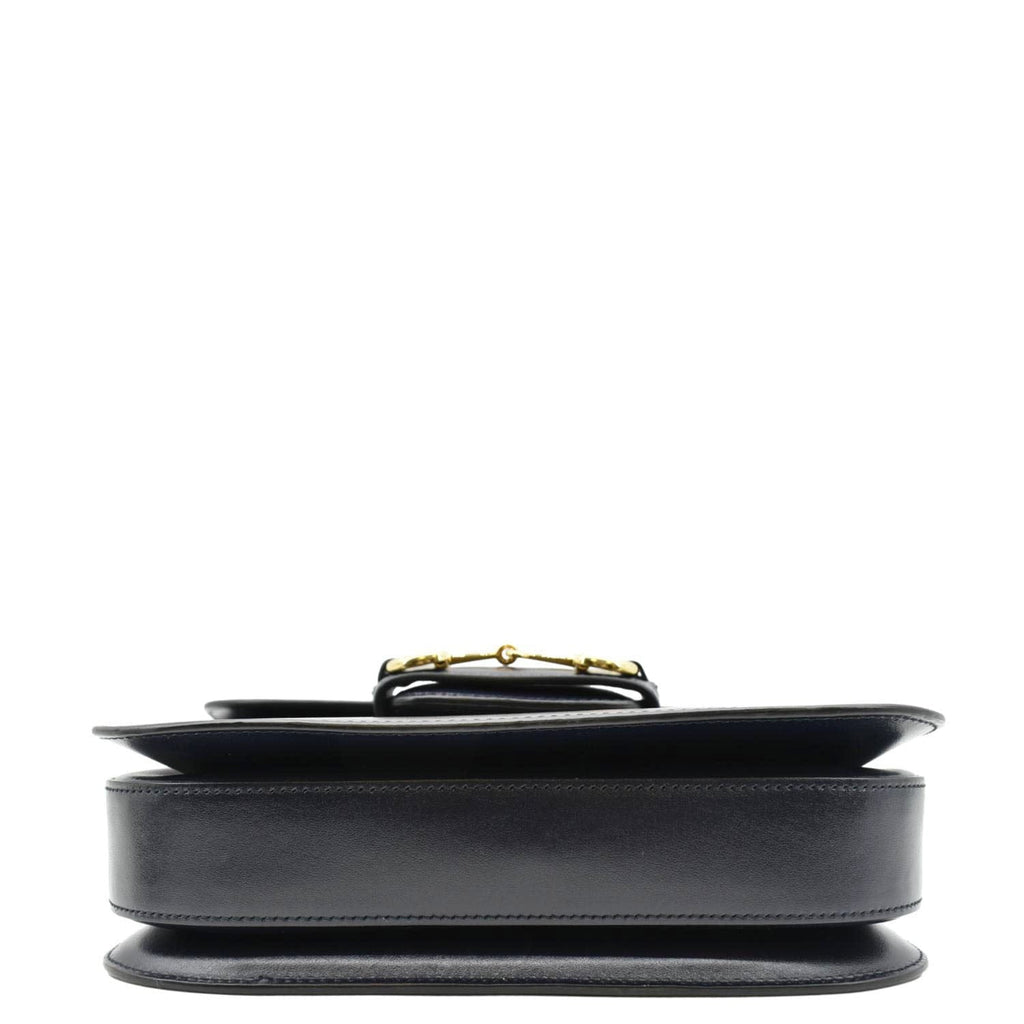 GUCCI Horsebit 1955 Small Leather Shoulder Bag Navy 602204