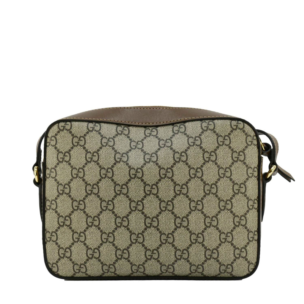 GUCCI Horsebit 1955 Small Gucci Supreme Canvas Shoulder Bag Beige 645454