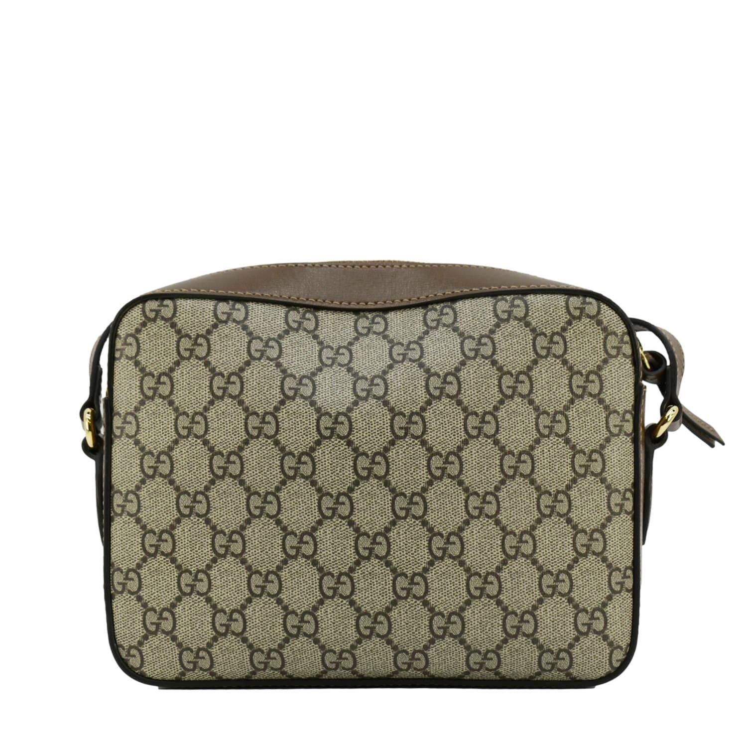 GUCCI Horsebit 1955 Small Gucci Supreme Canvas Shoulder Bag Beige 645454