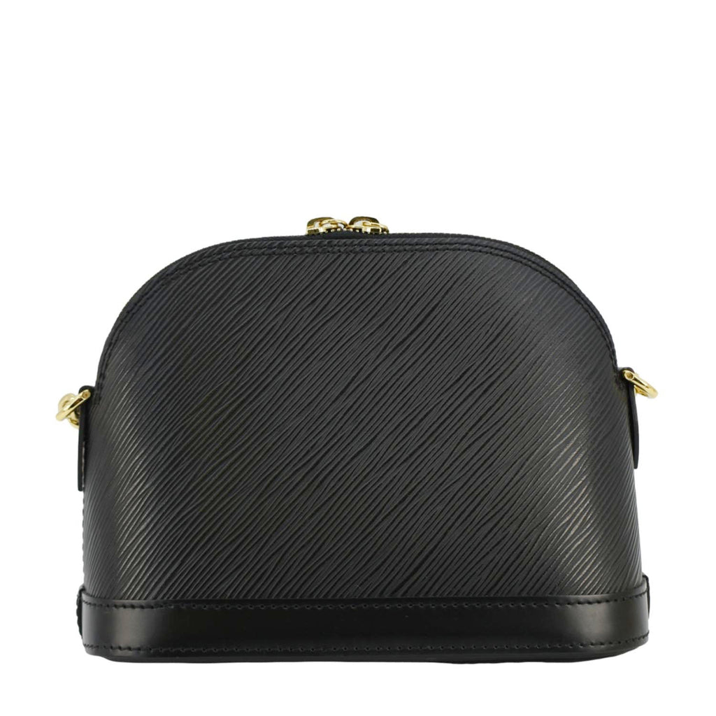 LOUIS VUITTON Alma BB Epi Leather Satchel Bag Black