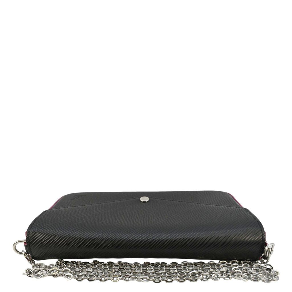 LOUIS VUITTON Felicie Pochette Epi Leather Crossbody Bag Black