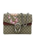 GUCCI Dionysus Medium Blooms Gucci Supreme Canvas Chain Shoulder Bag Beige 400235