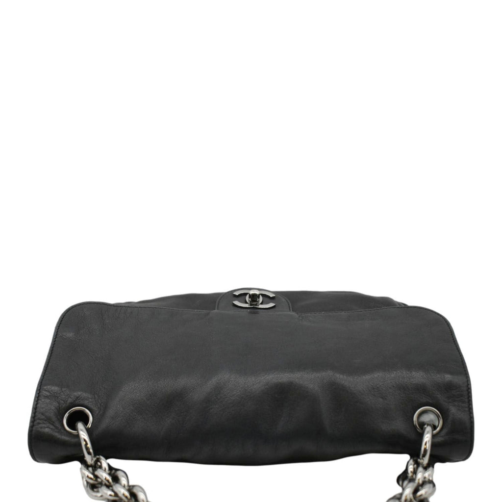 Chanel Soft and Chain Flap Leather Shoulder Bag Black