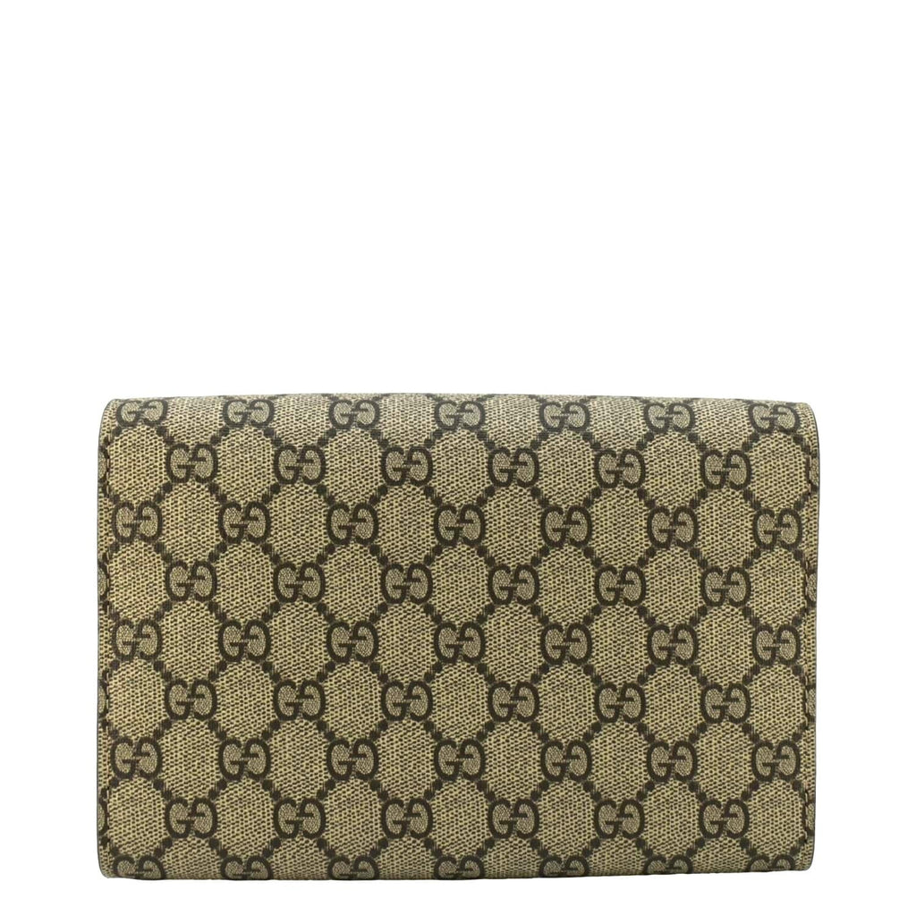 GUCCI Dionysus Gucci Supreme Canvas Chain Wallet Crossbody Bag Beige 401231