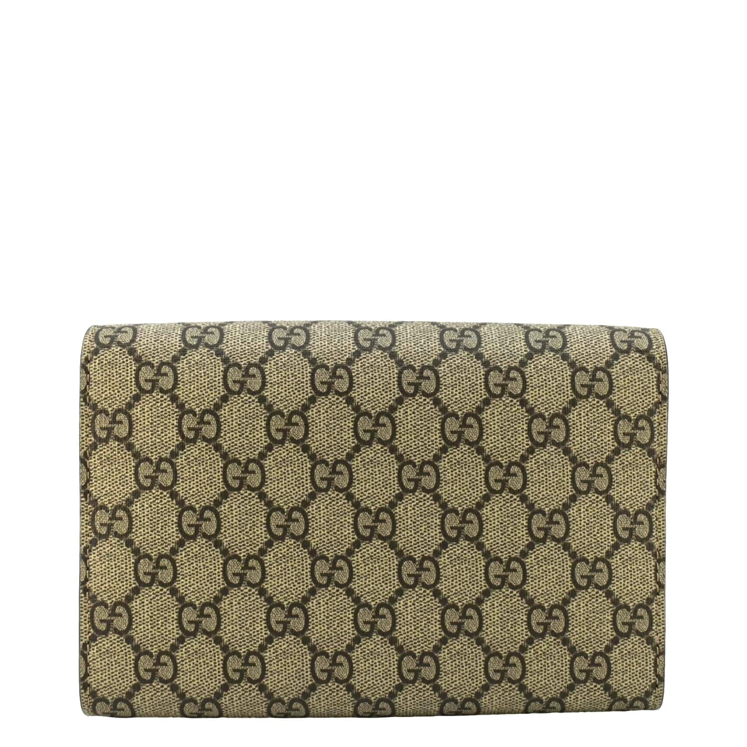 GUCCI Dionysus Gucci Supreme Canvas Chain Wallet Crossbody Bag Beige 401231