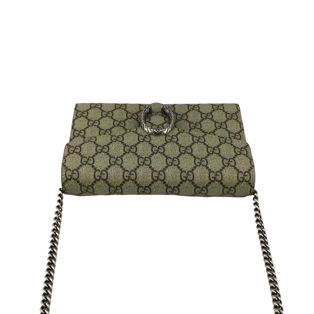 GUCCI Dionysus Gucci Supreme Canvas Chain Wallet Crossbody Bag Beige 401231