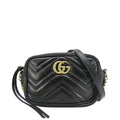 GUCCI Gucci Marmont Mini Matelasse Leather Crossbody Bag Black 448065