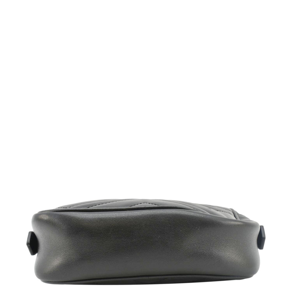 GUCCI Gucci Marmont Mini Matelasse Leather Crossbody Bag Black 448065