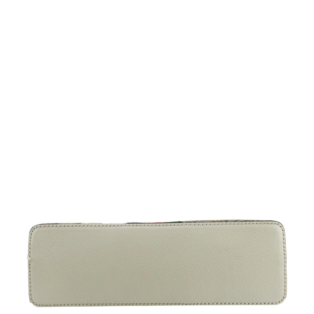 GUCCI Ophidia Flora Dome Small Gucci Supreme Monogram Shoulder Bag White 499621