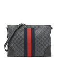 GUCCI East West Gucci Supreme Web Messenger Bag Black 474139
