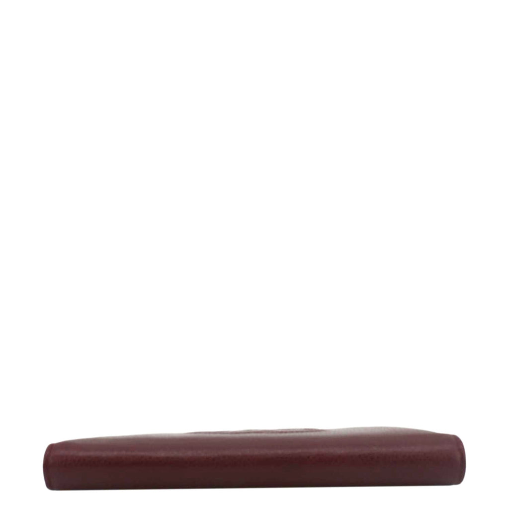 Chanel CC Timeless Caviar Leather Bifold Wallet Maroon
