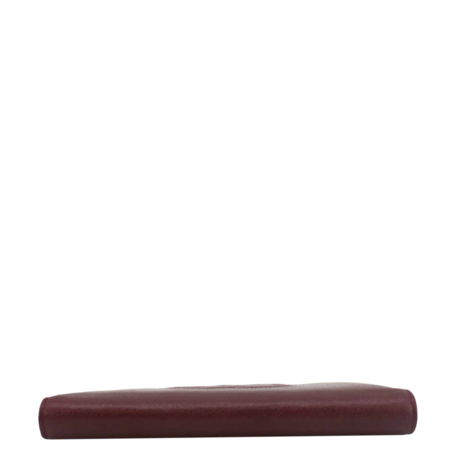 Chanel CC Timeless Caviar Leather Bifold Wallet Maroon