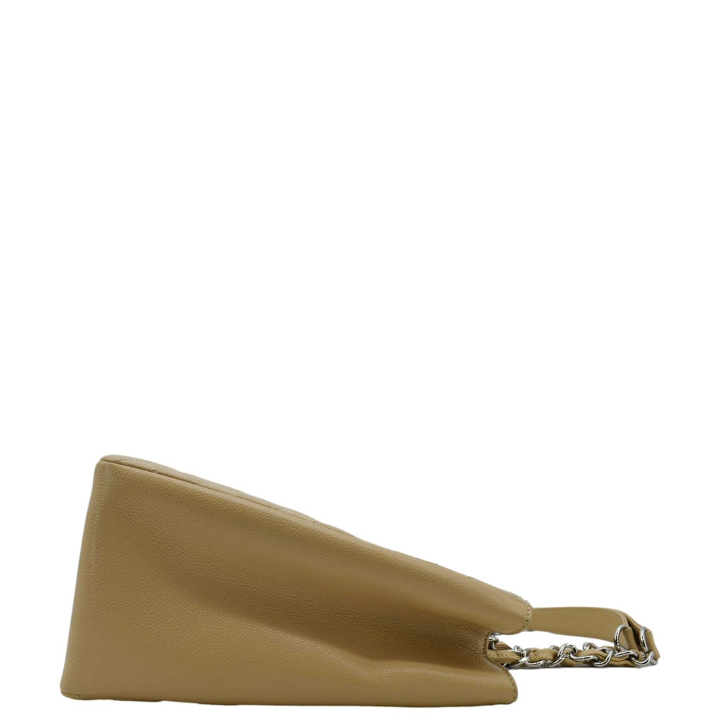 Chanel Grand Shopping Quilted Caviar Leather GST Tote Bag Beige