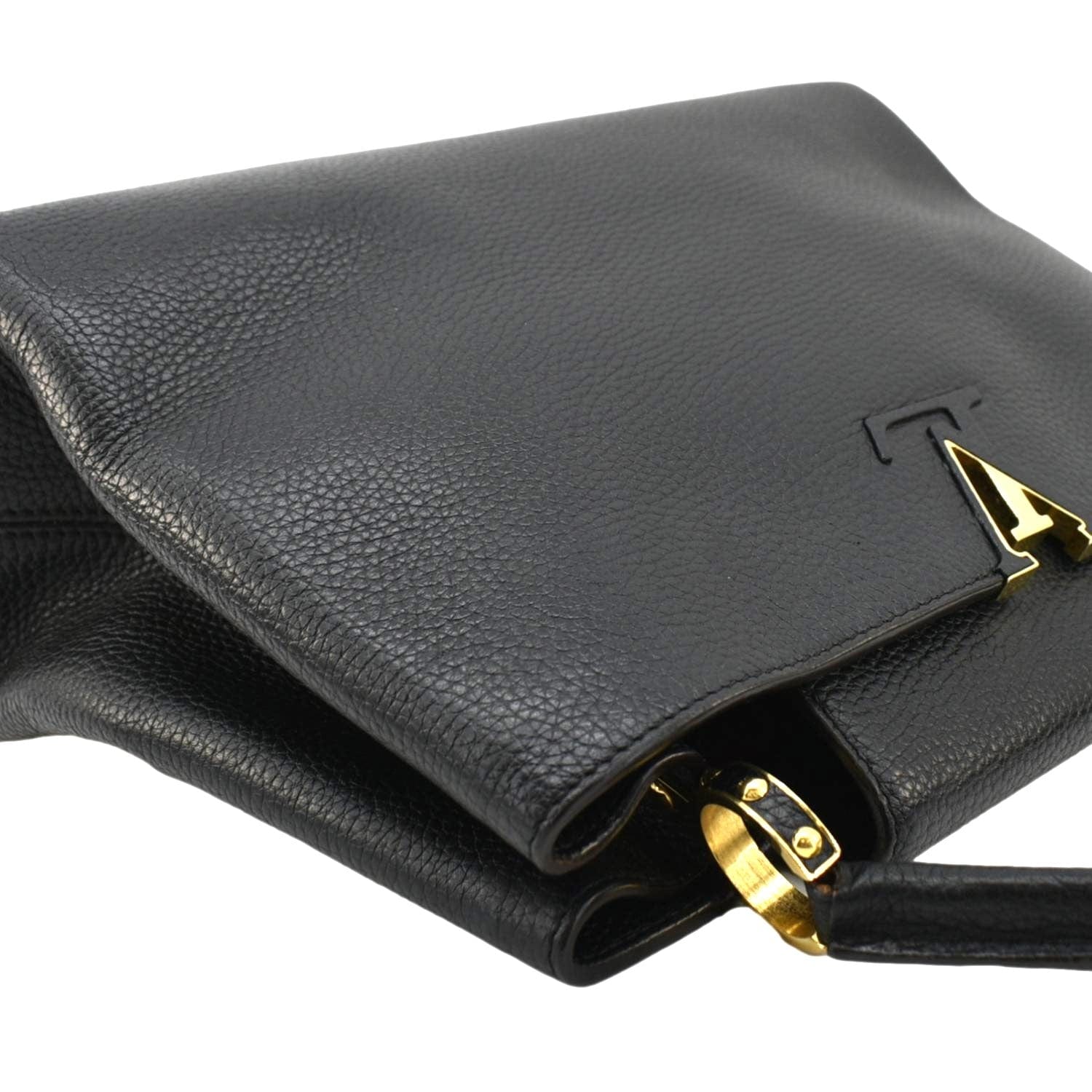 LOUIS VUITTON Capucines Taurillon Leather Shoulder Bag Black