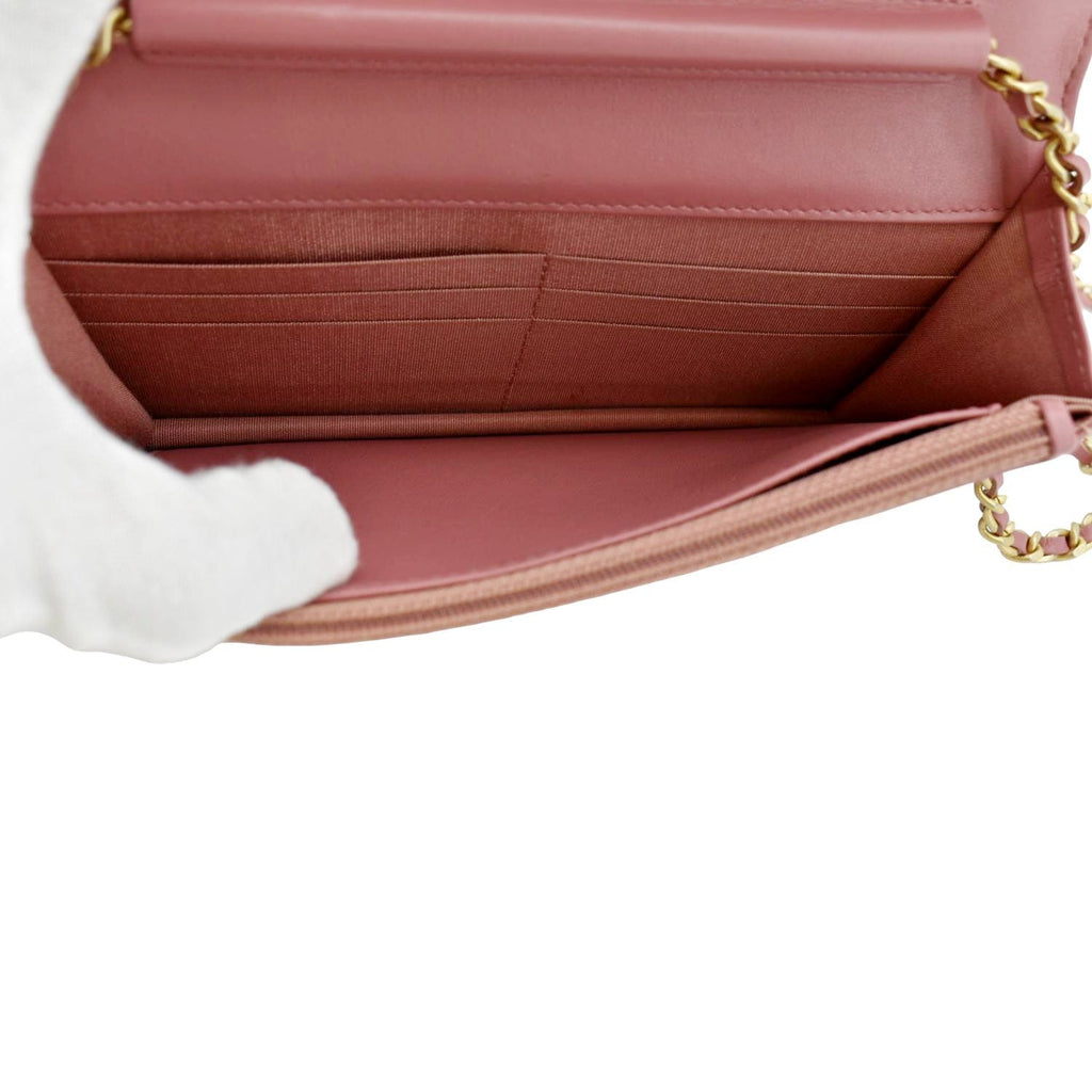 Chanel CC Filigree Flap Small Quilted Caviar Leather Shoulder Bag Light Pink