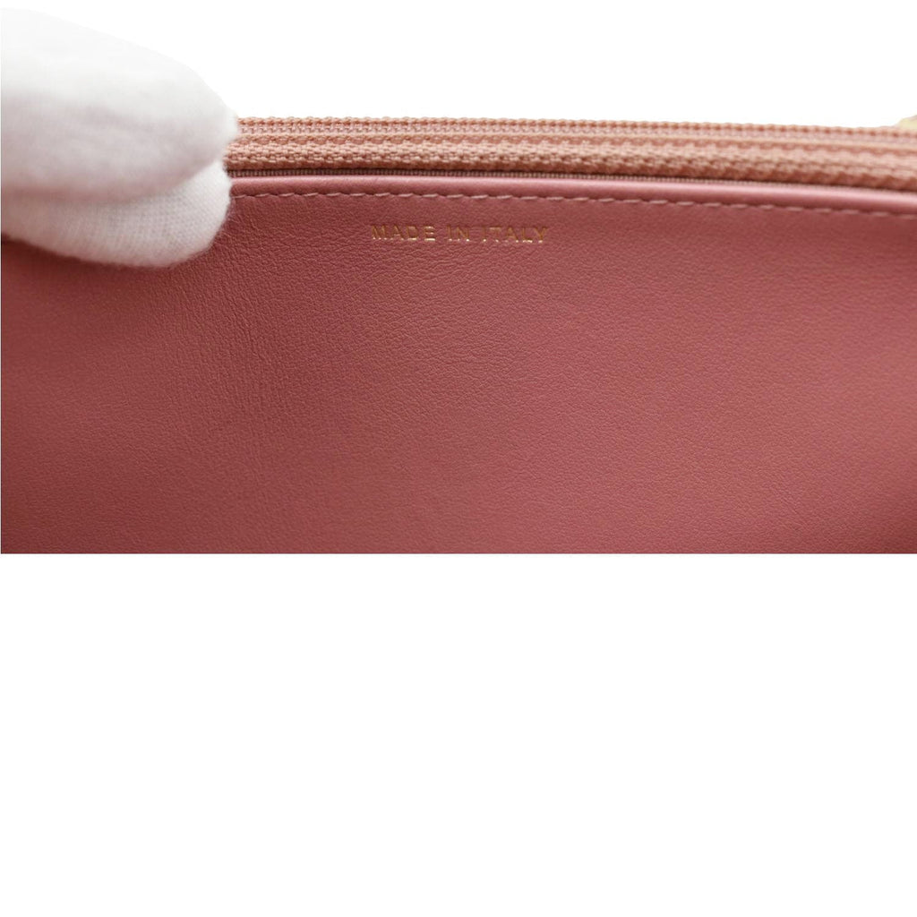 Chanel CC Filigree Flap Small Quilted Caviar Leather Shoulder Bag Light Pink
