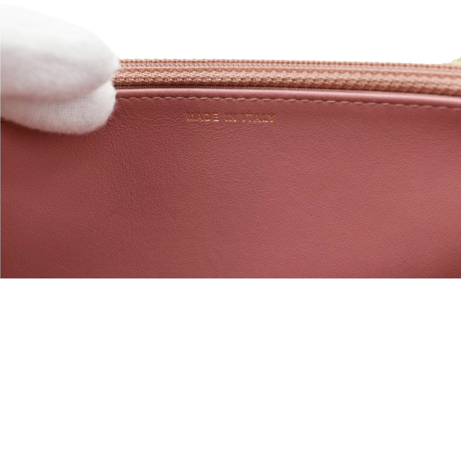 Chanel CC Filigree Flap Small Quilted Caviar Leather Shoulder Bag Light Pink