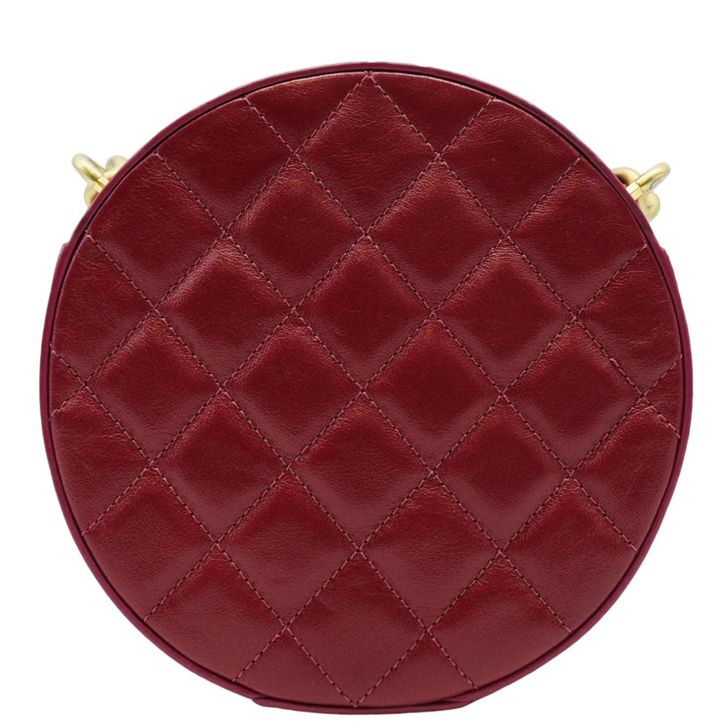 Chanel Round As Earth Leather Crossbody Bag Fuchsia