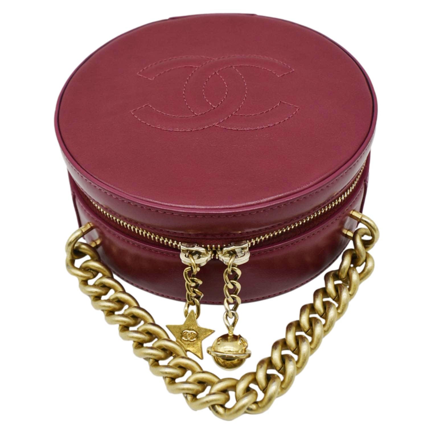 Chanel Round As Earth Leather Crossbody Bag Fuchsia