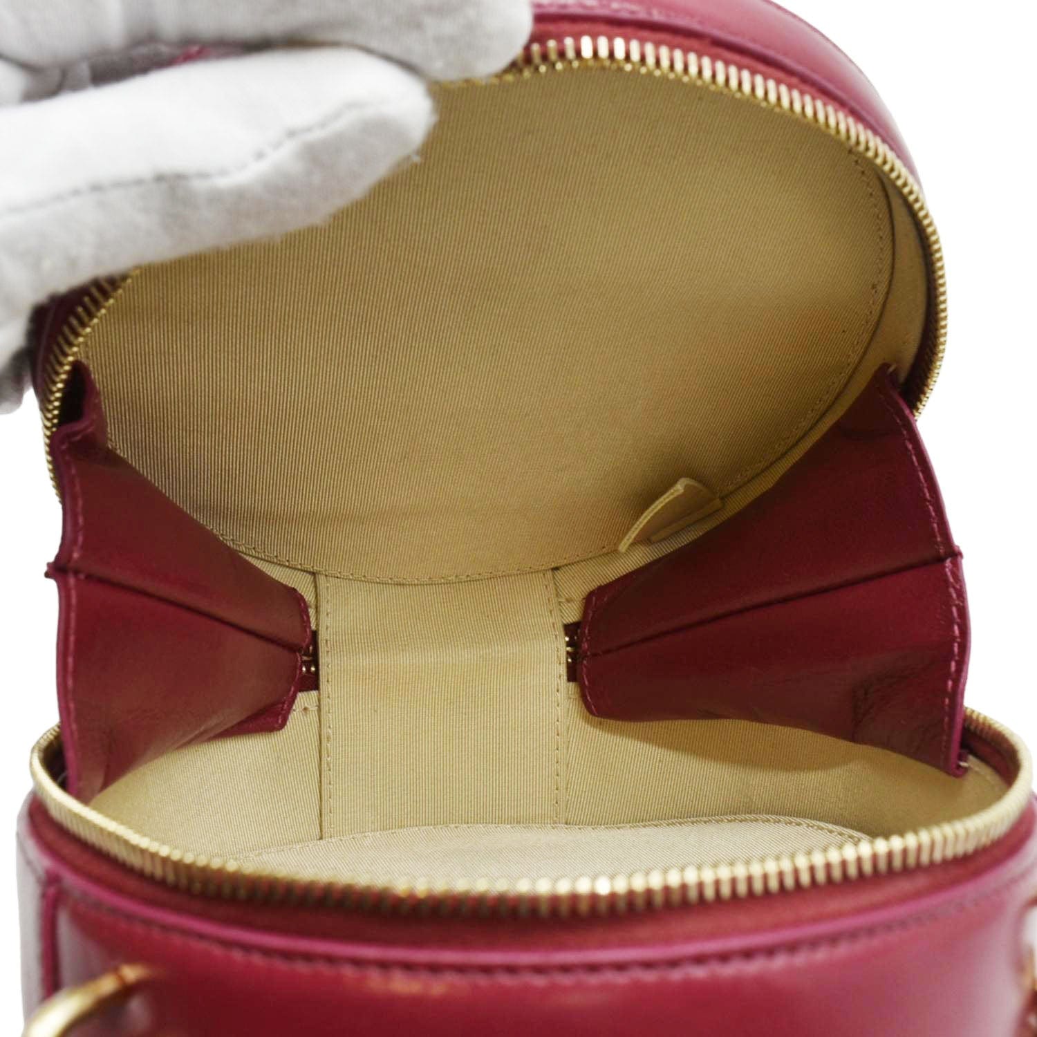 Chanel Round As Earth Leather Crossbody Bag Fuchsia