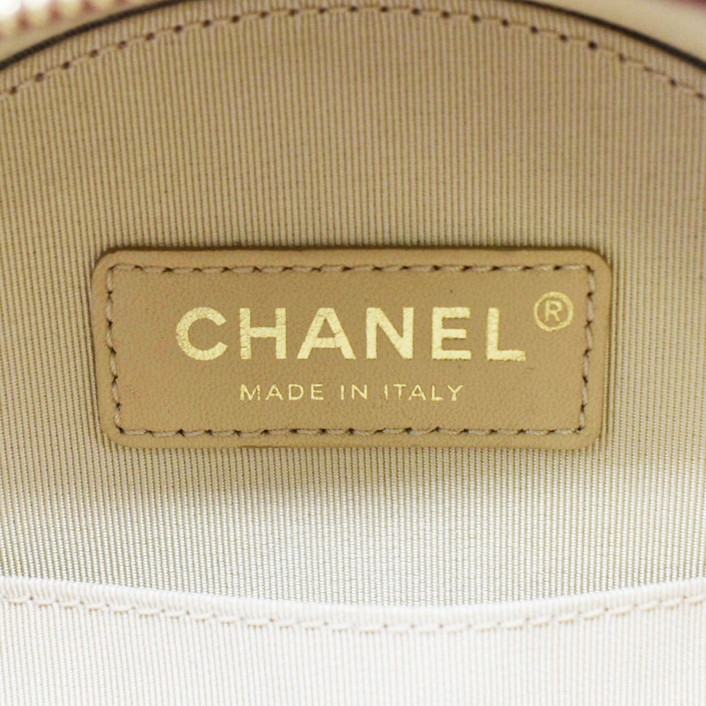 Chanel Round As Earth Leather Crossbody Bag Fuchsia