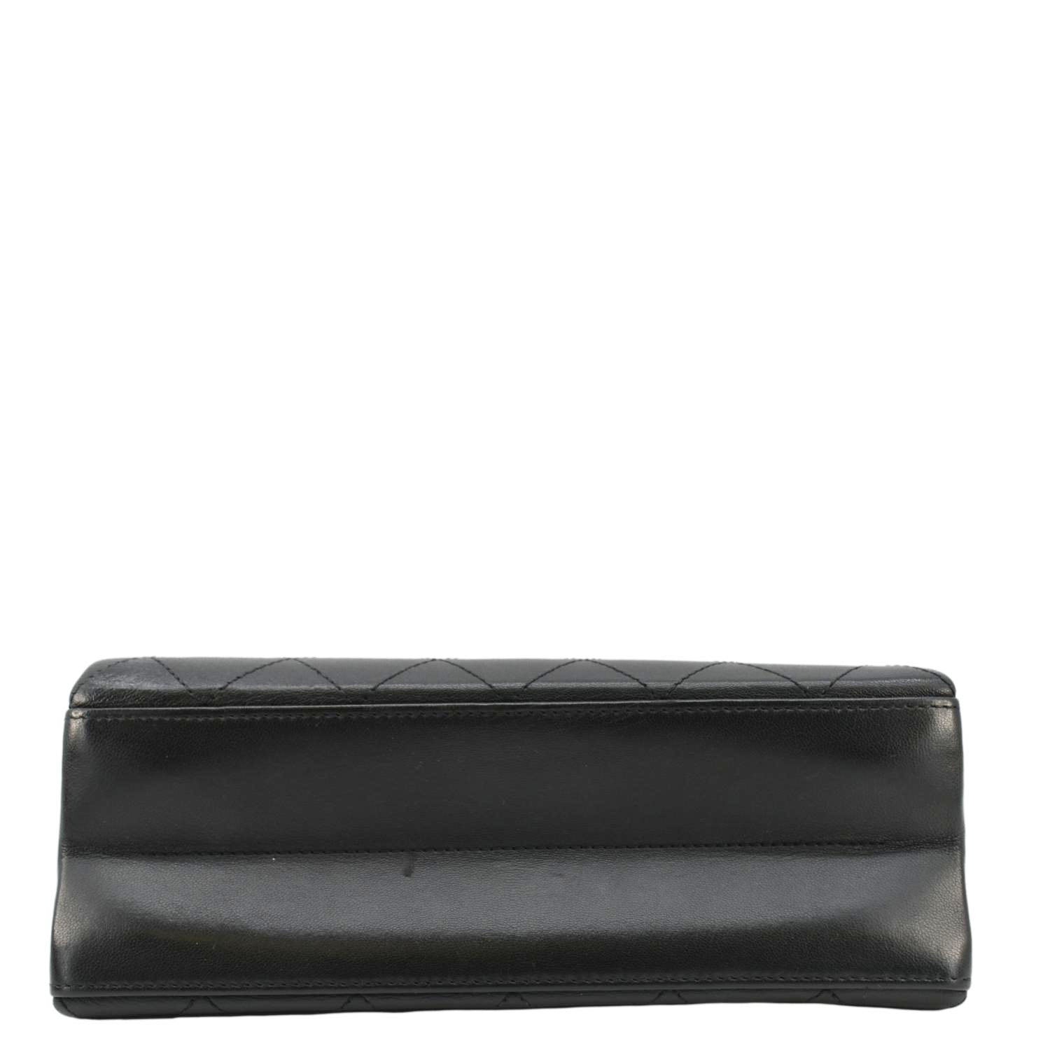 Chanel Coco Luxe Stitched Leather Chain Crossbody Bag Black