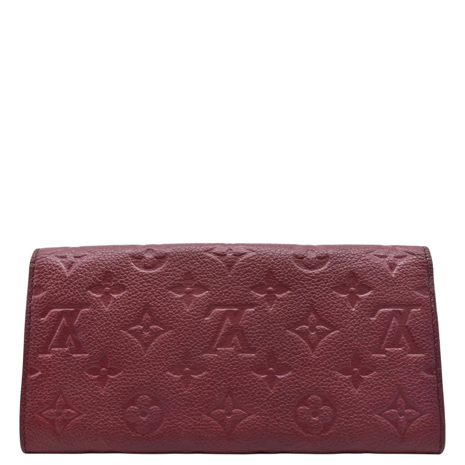 LOUIS VUITTON Sarah Monogram Empreinte Leather Wallet Aurore